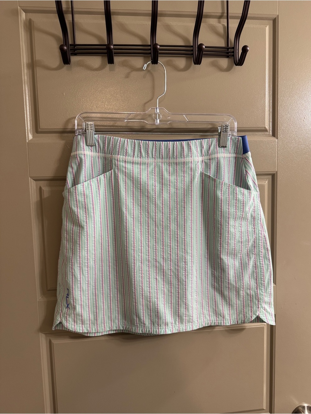 Ralph Lauren RLX Mint Striped Seersucker Golf Skort